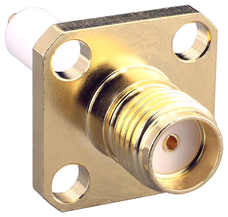 LINX - TE CONNECTIVITY CONSMA016-15-G RF / Coaxial Connector, SMA Coaxial, Straight Flanged Jack, Solder, 50 ohm, Beryllium Copper