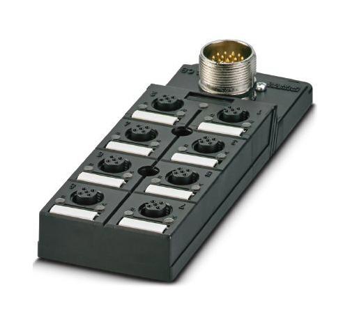 PHOENIX CONTACT SACB-8/16-L-M23 Sensor Distribution Box, M23 Connector - 19 Pole, M12 Connector - 5 Pole, 8 Ports, IP65, IP67 1692459