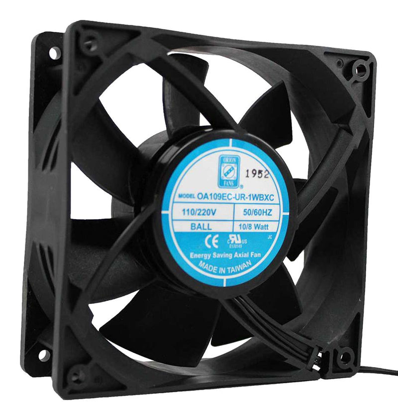 Orion Fans OA109EC-UR-1WBXC OA109EC-UR-1WBXC AC Axial Fan 110V / 220V Square 120 mm 38 Ball Bearing 133.8 CFM