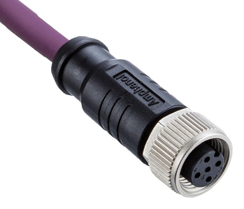 AMPHENOL LTW MSDS-04BFFM-SL8E05 SENSOR CORD, 4P M12 RCPT-FREE END, 16.4