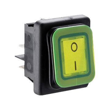 Multicomp PRO MP011252 MP011252 Rocker Switch DPST-NO Illuminated Panel Mount Green