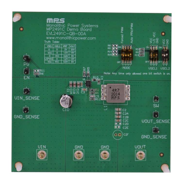 Monolithic Power Systems (MPS) EVL2491C-QB-00A EVL2491C-QB-00A Evaluation Board MP2491CGQB DC/DC Buck Converter Management - Voltage Regulator New