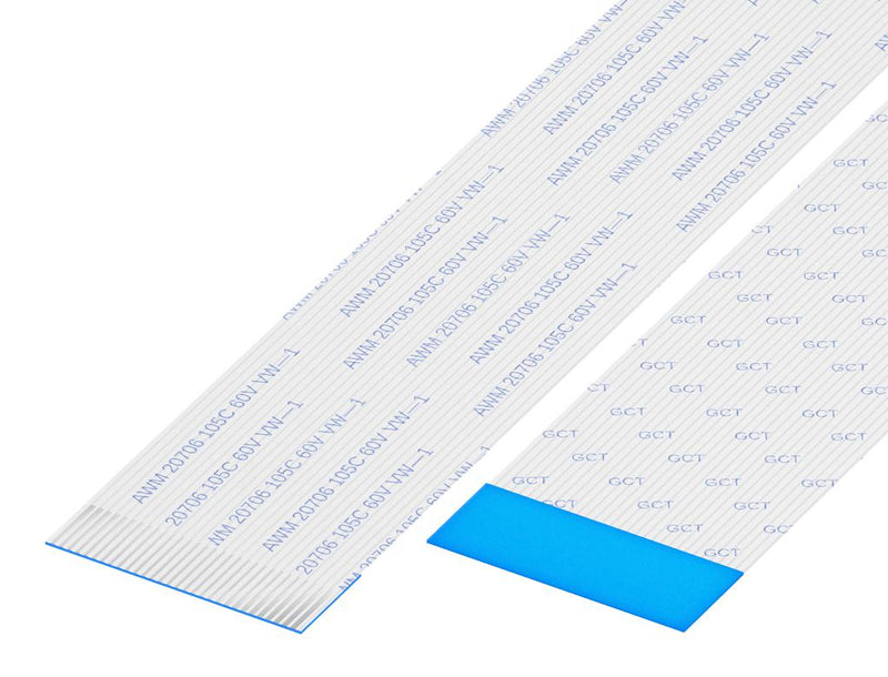 GCT (GLOBAL CONNECTOR TECHNOLOGY) 05-10-D-0203-A-4-06-4-T FFC / FPC Cable, 10 Core, 0.5 mm, Opposite Sided Contacts, 8 ", 203 mm, White