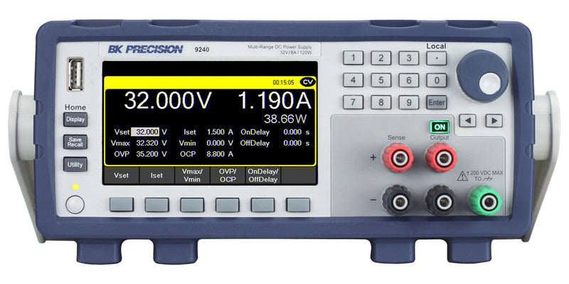B&K PRECISION BK9240 Bench Power Supply, Programmable, 1 Output, 0 V, 32 V, 0 A, 8 A