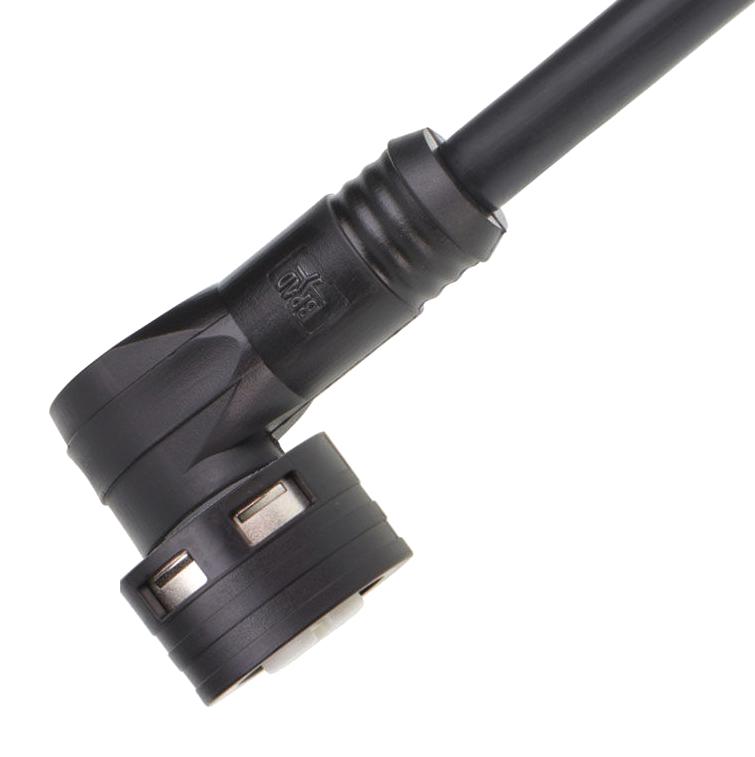 MOLEX 120400-0304 Sensor Cable, 90&deg; M12 Receptacle, Free End, 8 Positions, 1 m, 3.3 ft, 120400 Series