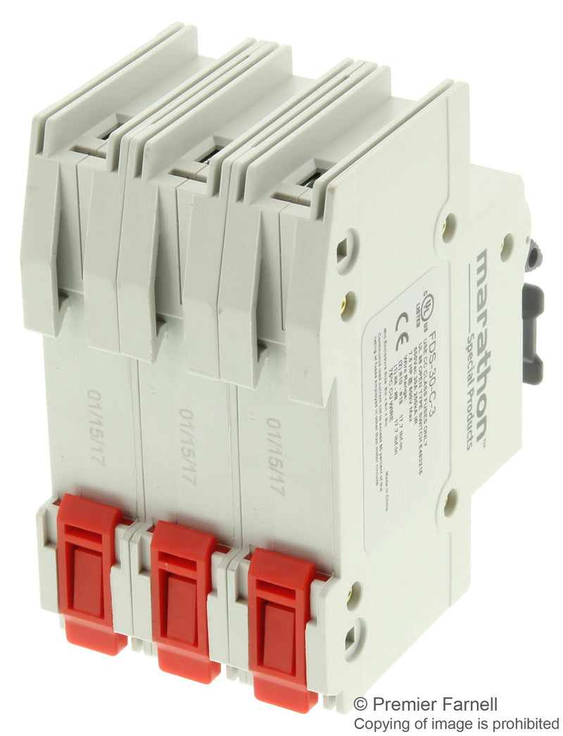 MARATHON SPECIAL PRODUCTS FDS30C3 FUSED SWITCH, CLASS CC, 3P, 30A, 600VAC