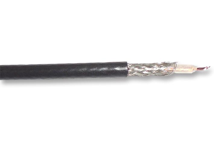 ALPHA WIRE 9058AC BK005 Coaxial Cable, RG58A, 20 AWG, 50 ohm, 100 ft, 30.5 m