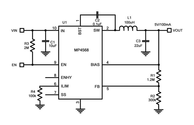 Monolithic Power Systems (MPS) MP4568GQ-P MP4568GQ-P DC-DC Switching Synchronous Buck Regulator 4.5V-45V in 100mA QFN-EP-10