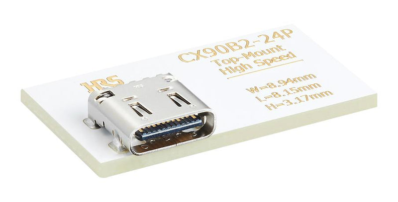 HIROSE(HRS) CX90B2-24P USB Connector, USB Type C, USB 3.2, Receptacle, 24 Ways, Surface Mount, Right Angle