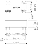 TRACO POWER TEM 3-2423N Isolated Through Hole DC/DC Converter, ITE, 1:1, 3 W, 2 Output, 15 V, 100 mA