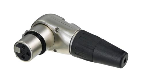 REAN RC3FR XLR Connector, R/A, 3 Contacts, Receptacle, Cable Mount, Silver Plated Contacts, Zinc Body