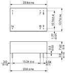 TRACO POWER TEL 2-0511 Isolated Through Hole DC/DC Converter, ITE, 2:1, 2 W, 1 Output, 5 V, 400 mA