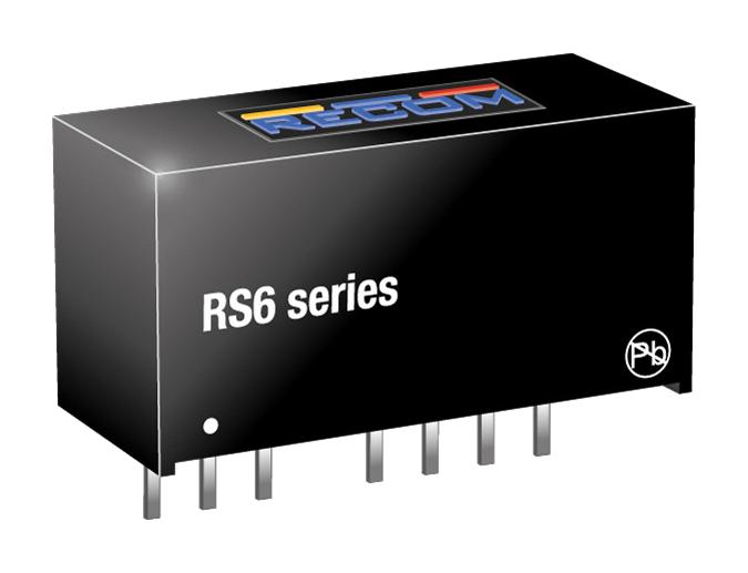 RECOM POWER RS6-1212S Isolated Through Hole DC/DC Converter, ITE, 2:1, 6 W, 1 Output, 12 V, 500 mA