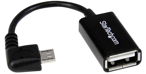 STARTECH UUSBOTGRA USB Cable, Micro Type B Plug to Type A Receptacle, 127 mm, 5 ", USB 2.0 OTG, Black GTIN UPC EAN: 0065030857185