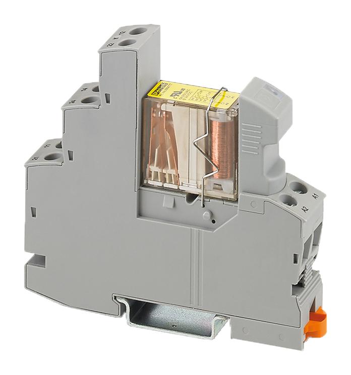 PHOENIX CONTACT 2909848 Power Relay, DPDT, 24 VDC, 6 A, RIF 1, DIN Rail RIF-1-RSC-LDP-24DC/2X21/FG