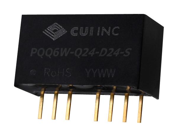 CUI PQQ6W-Q24-D12-S PQQ6W-Q24-D12-S Isolated Through Hole DC/DC Converter ITE 4:1 6 W 2 Output 12 V 250 mA