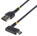 STARTECH R2ACR-15C-USB-CABLE USB Cable, Type A Plug to 90&deg; Type C Plug, 150 mm, 5.9 ", USB 2.0, Black