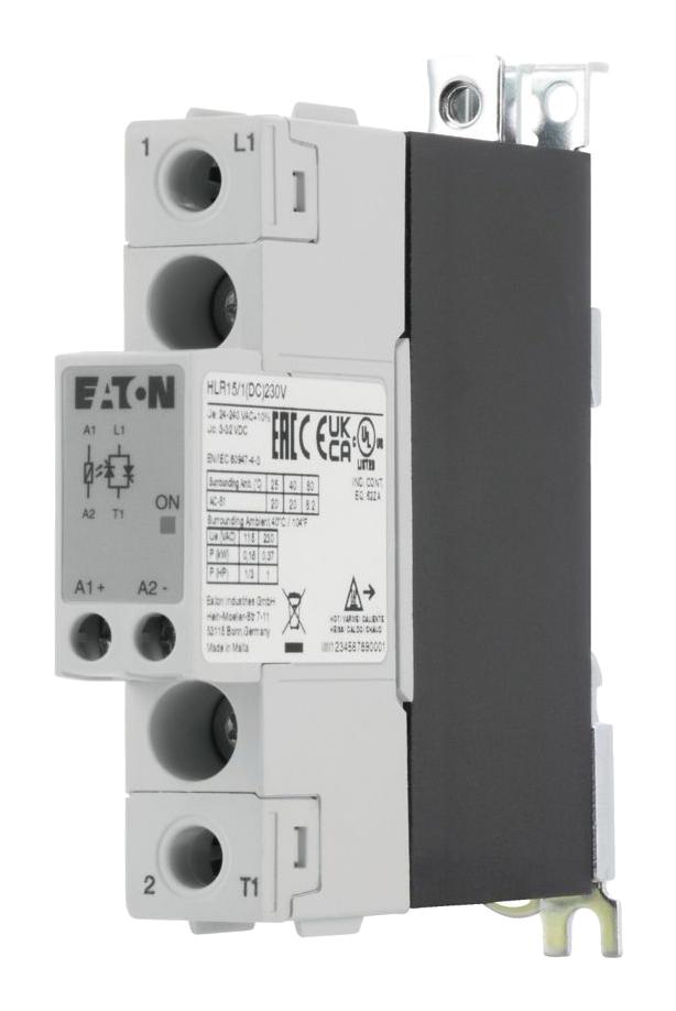 EATON MOELLER HLR15/1(DC)230V Solid State Relay, 1 Phase, 20 A, 230 V, DIN Rail, Screw, Zero Crossing