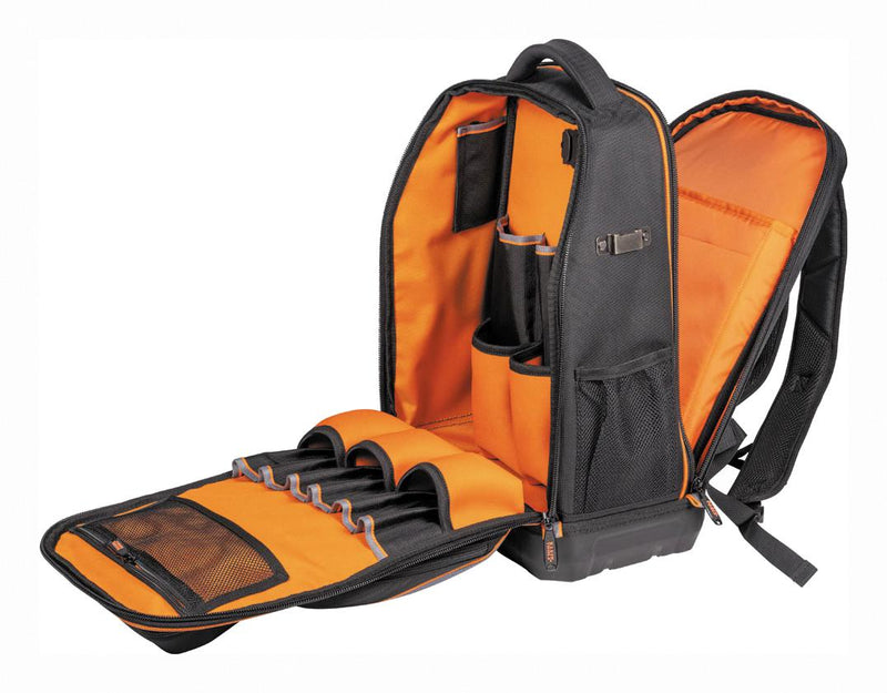 KLEIN TOOLS 62805BPTECH Tool Backpack, Tech,  XL, 28 Pockets, 1680d Ballistic Weave, Polypropylene, Tradesman Pro Series