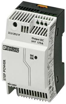 Phoenix Contact STEP-PS/1AC/24DC/1.75 STEP-PS/1AC/24DC/1.75 AC/DC DIN Rail Power Supply (PSU) ITE 1 Output 42 W 24 VDC 1.75 A