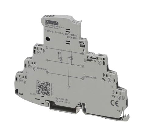 PHOENIX CONTACT 2908438 Surge Protector, Surge Protector, 30 VDC, DIN Rail GTIN UPC EAN: 4055626300429 TTC-6-2-HC-24DC-UT-I