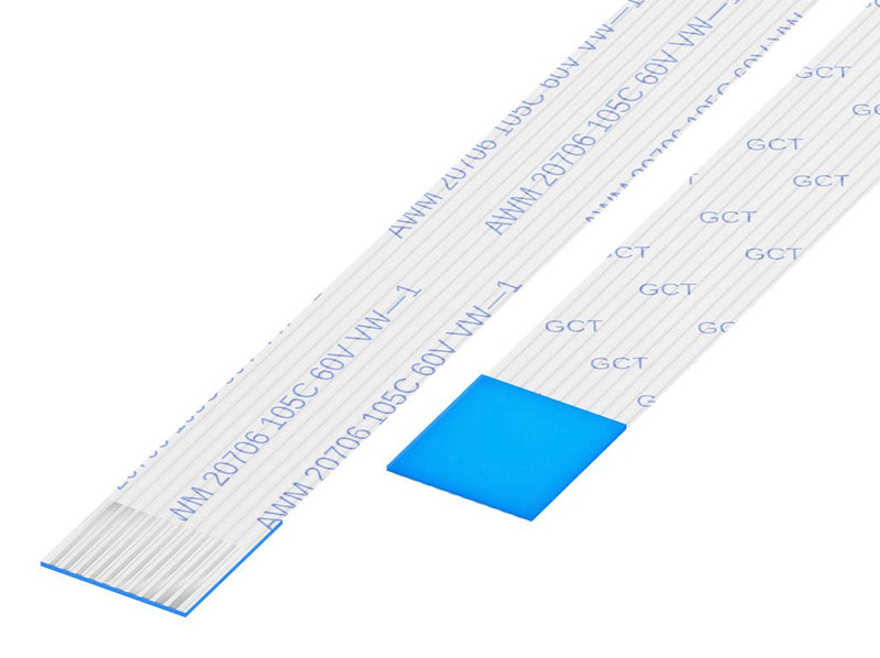 GCT (GLOBAL CONNECTOR TECHNOLOGY) 05-14-A-0101-A-4-06-4-T FFC / FPC Cable, 14 Core, 0.5 mm, Same Sided Contacts, 4 ", 101 mm, White