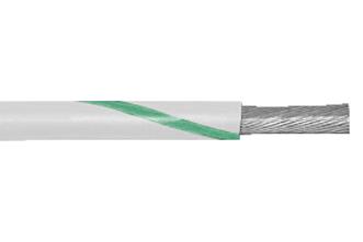 ALPHA WIRE 1550 WG005 Wire, PVC, White, Green, 24 AWG, 0.23 mm&sup2;, 100 ft, 30 m