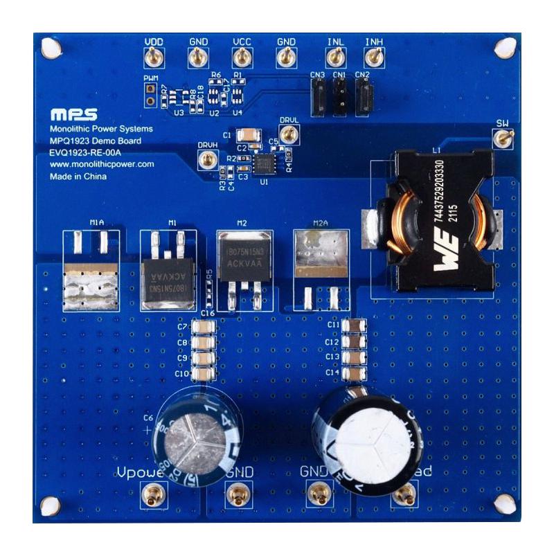 Monolithic Power Systems (MPS) EVQ1923-RE-00A EVQ1923-RE-00A Evaluation Board MPQ1923GRE-AEC1 Half-Bridge Gate Driver Management New