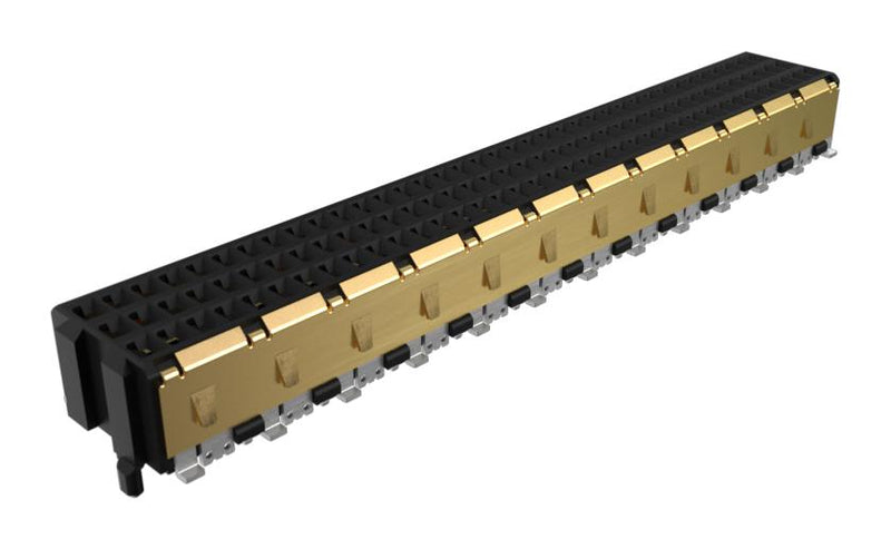 AMPHENOL COMMUNICATIONS SOLUTIONS 10160299-1111000LF Mezzanine Connector, Receptacle, 1 mm, 3 Rows, 111 Contacts, Surface Mount, Copper Alloy