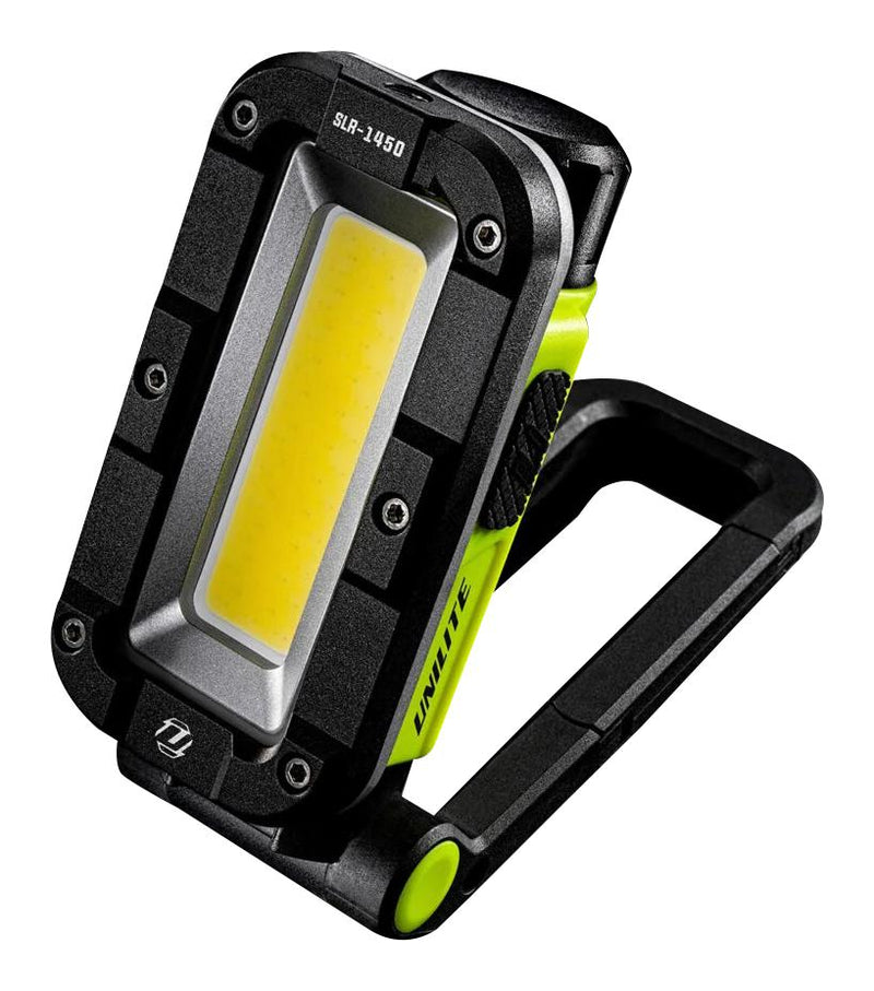 UNILITE INTERNATIONAL SLR-1450 Work Light, White COB LED, 1450 lm, 53 m, Lithium Ion Battery, 3.7 V, 5000 mAh