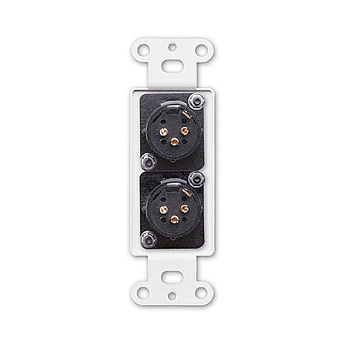 RDL DS-XLR2M Decora Wall Plate with Dual XLR Male Connectors (Stainless Steel)