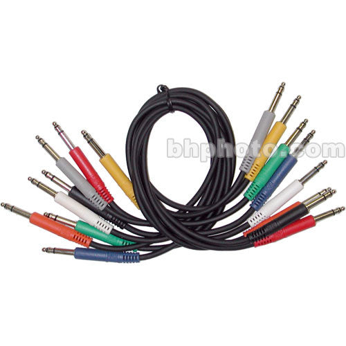 Hosa Technology Patchbay TT Male to TT Male Bantam Cable  - 1' (set of 8)