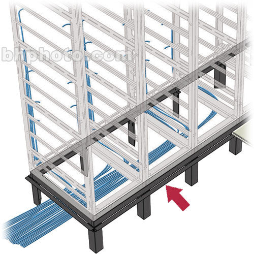 Middle Atlantic 3-Bay DANGLE Raised Floor Support Angle (Black)