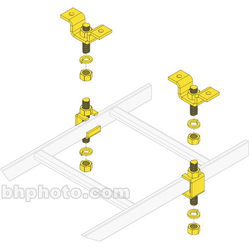 Middle Atlantic CLH-5/8CHK Slotted Ladder Support Hardware with Ceiling Hang Kit