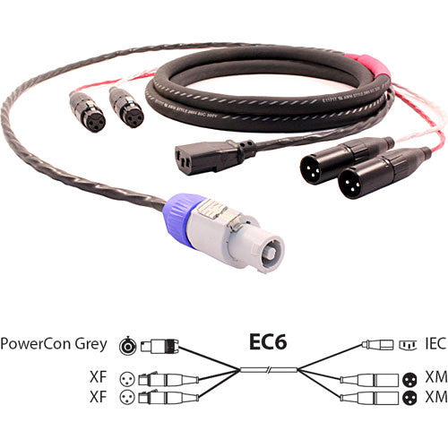 Pro Co Sound EC6 Siamese Twin AC and Audio Combo Cable (10')