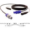 Pro Co Sound EC12 Siamese Twin AC (Edison to IEC) & Audio (2x XLR Female to 2x XLR Male2) Combo Cable - 15'