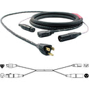 Pro Co Sound EC13 Siamese Twin AC (Edison to IEC) & Audio (XLR Female to XLR Male) Combo Cable  for JBL EON - 25'