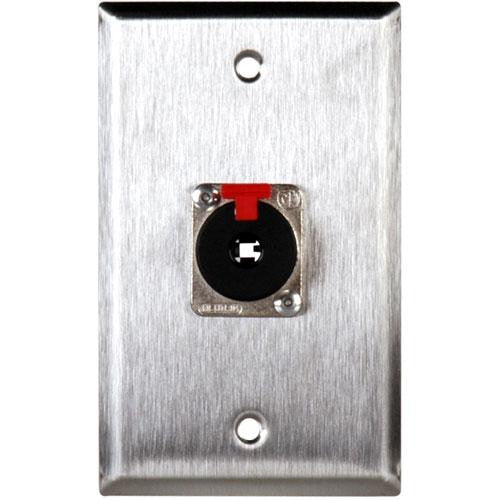 TecNec 1-Gang Wall Plate with Latching 1/4" TRS Connector (Stainless Steel)