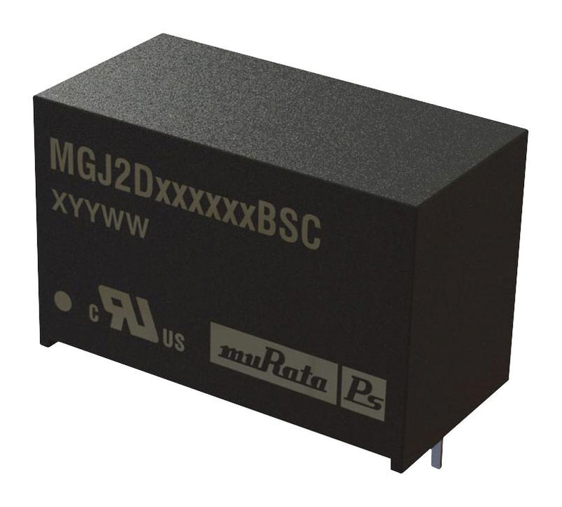 MURATA POWER SOLUTIONS MGJ2D152003BSC Isolated Through Hole DC/DC Converter, ITE, 2 W, 2 Output, 20 V, 80 mA