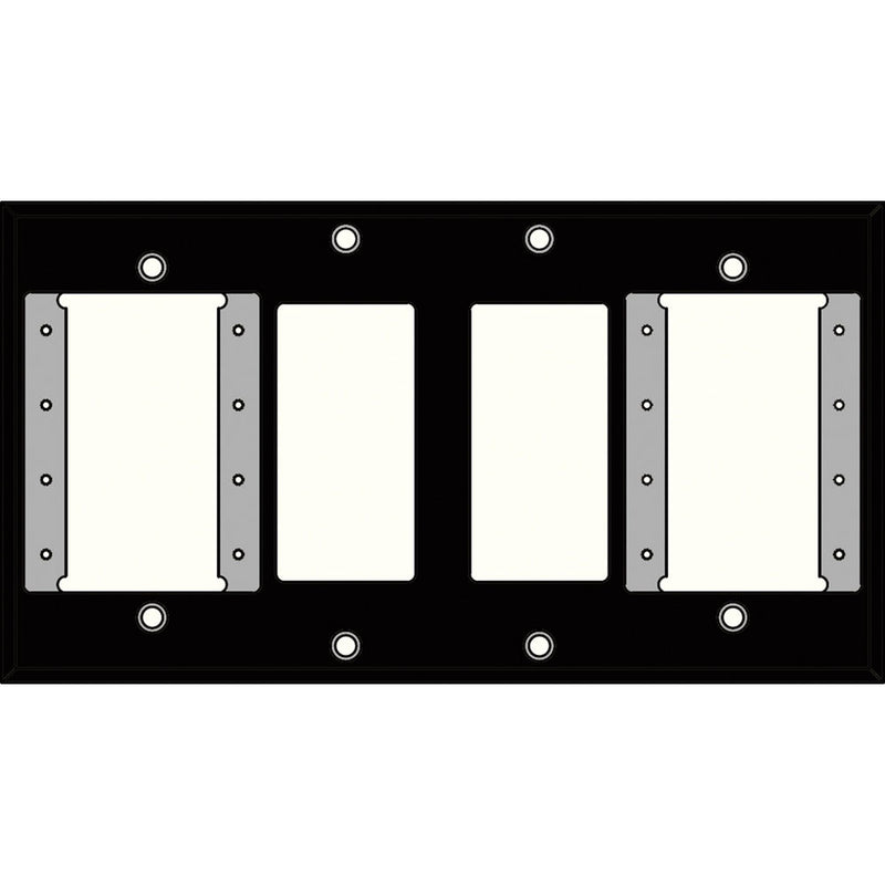 FSR IPS-WP2Q-BLK 4 Gang Wall Plate (Black)