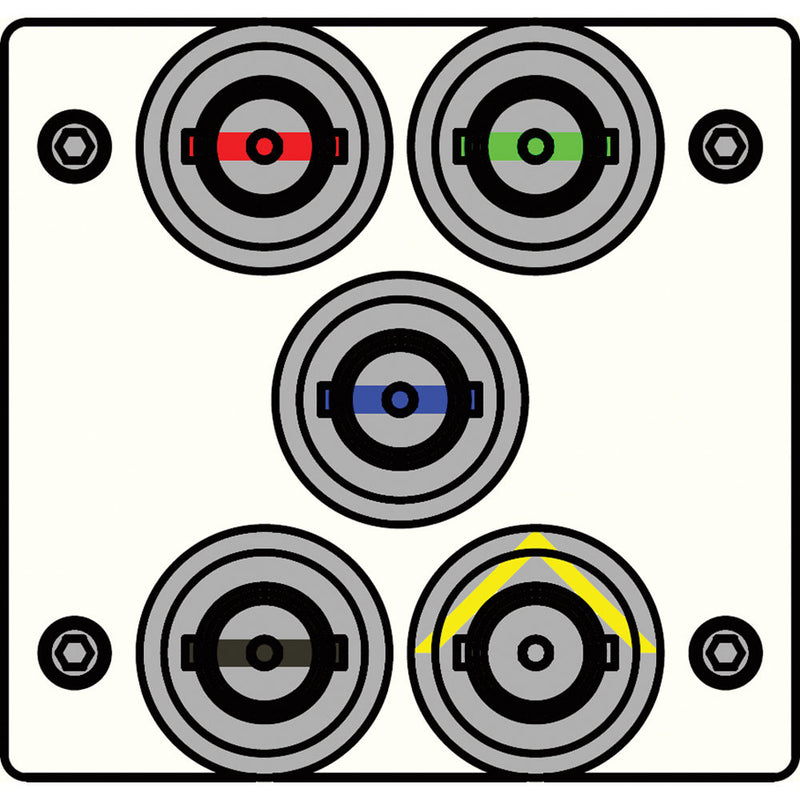 FSR IPS-V150T-WHT BNC (RED/GRN/BLU/BLK/YEL) to BNC Bulkhead Insert Plate (White)