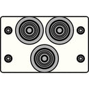 FSR IPS-V231D-WHT RCA (GRN/BLU/RED) to BNC Bulkhead Insert Plate (White)