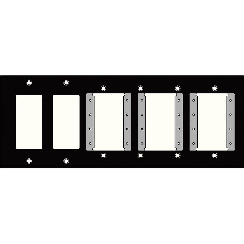 FSR IPS-WP2H-BLK 6 Gang Wall Plate (Black)