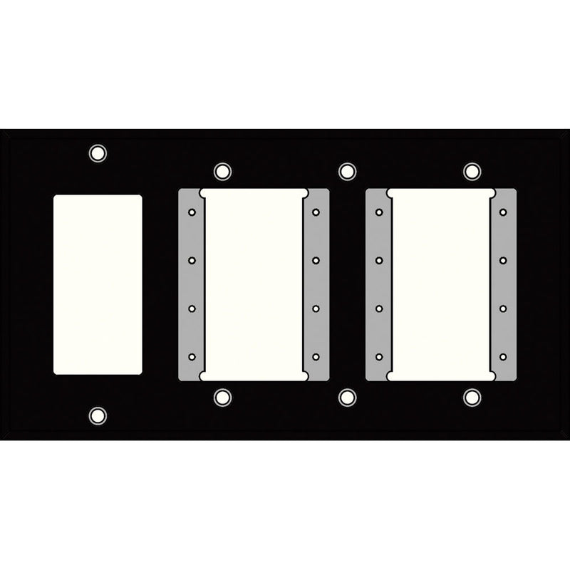 FSR IPS-WP3Q-BLK 4 Gang Wall Plate (Black)