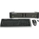 IOGEAR 2-Port DVI KVMP Switch with Cables, Wireless Keyboard, and Wireless Mouse