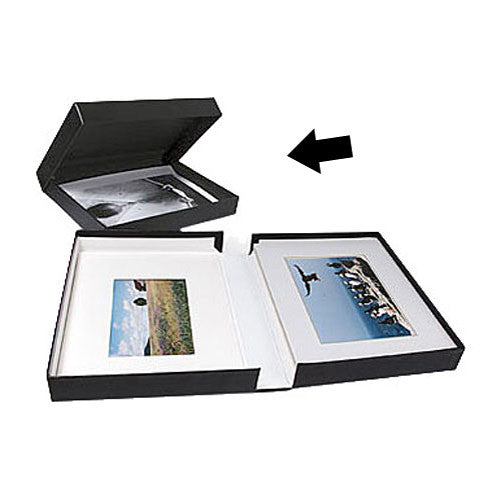 Archival Methods Onyx Portfolio Box - 11.25 x 14.25 x 2" - Black Buckram/Black Lining