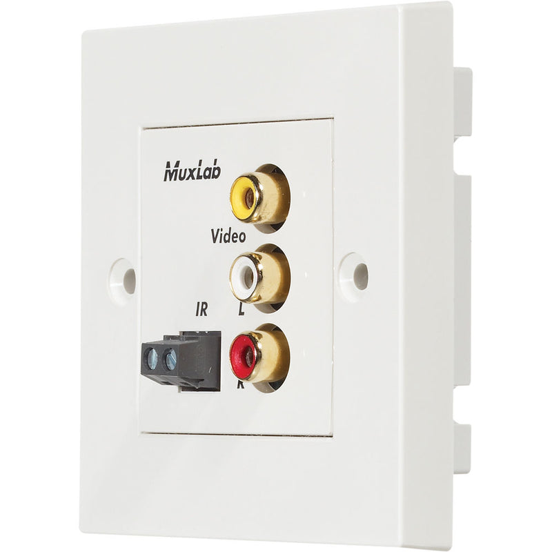 MuxLab 500049-WP-UK Stereo AV/IR Pass-Thru Wall Plate Balun (UK)