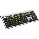 Logickeyboard XLPrint PC Slim Line Keyboard with Large Print (Yellow on Black)