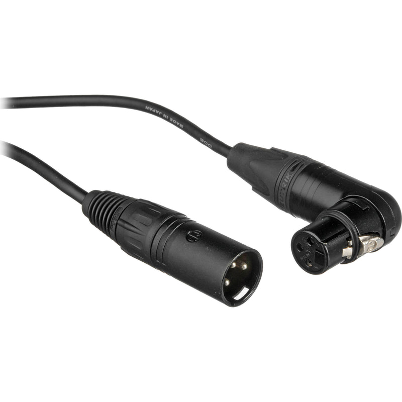 Remote Audio XLR to XLR Jumper Cable with Right Angle Connection (18")