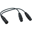 Remote Audio Y Cable (XLR Male to 2 x XLR Female) - 8"